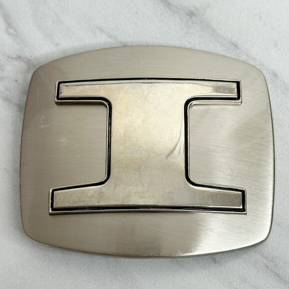 Letter I Initial Monogram Silver Tone Belt Buckle ✨ - Picture 1 of 14